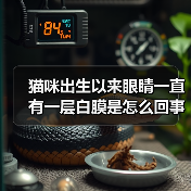 猫咪出生以来眼睛一直有一层白膜是怎么回事？（图1）