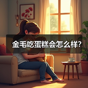 金毛吃蛋糕会怎么样？（图1）