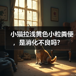 小猫拉浅黄色小粒粪便，是消化不良吗？（图1）