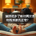 猫猫吃多了呕吐两次食物残渣是否正常？（图1）