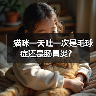 猫咪一天吐一次是毛球症还是肠胃炎?(图1) 猫咪一天吐一次是毛球症还是肠胃炎?(图1)